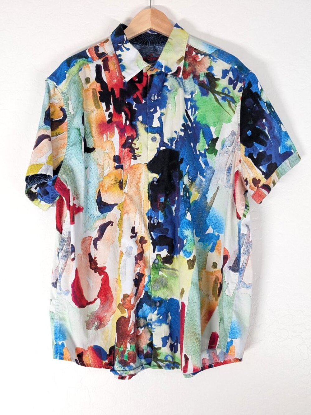 ROBERT GRAHAM Shirt Men's 3XL Gerard Watercolor Button Up Abstract Flip Cuff